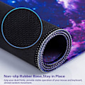 Miniatyrbillede 4 af 6: Gaming Mousepad, Udvidet Mousepad 800 x 400 mm, Computer Tastatur Mouse Mat Desk Pad med Skridsikker Gummibund og Syet Kant til Gaming Arbejde Blue-Galaxy XXL