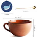 Miniatyrbillede 2 af 5: 700 ML Stor Keramik Kaffe Kops, Korn Suppe Kop/Kaffe Kops/Salat Skål (uden Underkop og Ske)