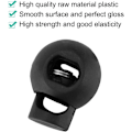 Miniatyrbillede 4 af 7: 10 stk Fjederbelastede Runde Plastik Toggle Stopper Snoer Låse Endestykker, Sort, 1,8 x 1,5 x 1,5 cm