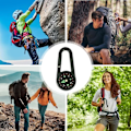 Miniatyrbild 4 av 7: Clip-on kompass för vandring | Utomhus clip-on nyckelringskompass | Funktionellt överlevnadsverktyg för fältövning, bergsklättring