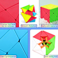 Miniatyrbilde 4 av 7: 3×3 Magic Speed Cube Axis Cube Stickerless Glatt Profesjonell Puslespillkube 3D Hjernepuslespill Magisk Leke Pedagogisk Rask Kubeleker for Barn, Voksne