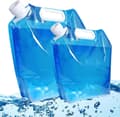 2-pack 10L+5L Vikbar Dricksvattenbehållare Förvaringsväska för Camping Vandring Picknick BBQ (Blå)