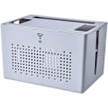 Miniatyrbilde 1 av 6: Dobbeltlags Wifi-ruter oppbevaringsboks skrivebord kontakt ledning organizer boks dekoder element skjult finish boks