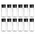 12-pack Kryddburkar i Plast med Lock, 100 ml Kryddförvaringsbehållare Flaska Krydda Peppar