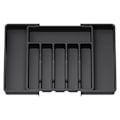 Miniatyrbillede 1 af 5: Bestikboks Udvidbar Skuffeorganizer Justerbar Bredde Kompakt Design Nem Adgang Rum Black