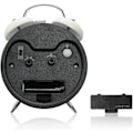 Miniatyrbillede 5 af 5: 4 tommer dobbelt klokke vækkeur med lyd til tunge sove, baggrundslys, batteridrevet gammeldags vækkeur til soveværelse White