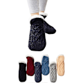 Miniatyrbillede 1 af 5: 1 Par Vævede Indendørs Sokker Sutsko i Velour, Skridsikre Termosokker til Indendørs Brug, Farvel til Følelsesløshed, Hævelse Black S for EU Size 35-39