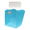 Miniatyrbillede 1 af 5: Kanin Hø Foderautomat Foder Krybbe Græsholder Hø Dispenser Kanin Hø Krybbe Blå Blue 21cmx25cmx13cm