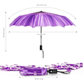 Miniatyrbillede 3 af 5: 1 stk Vindtæt Rejse Paraply - Letvægts Automatisk Kompakt Foldbar Paraply Blå Himmel Design Purple