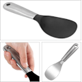 Miniatyrbillede 5 af 7: Stål Silikon Ris Ske Spiseske i Rustfrit Stål Non-Stick Varmebestandig Ske Køkkenredskab til Hjem Restaurant Ris