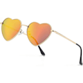 Miniatyrbillede 1 af 5: SDIGV Polariserede Hjerte Solbriller til Kvinder, Moderigtig Dejlig Stil Metalramme UV400 Beskyttelseslinse Gold Red Mirror