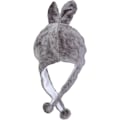 Miniatyrbild 3 av 3: 2-i-1 Hatt med Öronlappar och Halsduk Set Söt Plysch Djurhatt Cosplay Kostym Huvudbonad Varma Mjuka Mysiga Hattar för Barn Vuxna En Storlek Nyhet Huvudbonad Grey Bunny
