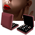 Miniatyrbillede 6 af 7: Smykke Ring Organizer Box, Lille Smykkeæske, Rejse Smykkeetui, Bærbar Ring Opbevaring Display Case, PU Læder Ringe Bakke Holder Box Red