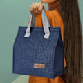 Miniatyrbilde 3 av 6: Lunsjposer for Kvinner Menn, Bærbar Isolerende Lunsjpose Vannresistent Lekkasjesikker Lunsjboks Tote Bag for Barn Jenter Gutter Voksne Blue