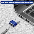 Miniatyrbild 3 av 6: 3-pack USB C-adapter, Typ C-hona till USB A-hane laddningskabelkonverter för Apple Watch Ultra iWatch Series 8 7 9, iPhone 11 13 14 16 Plus Max Pro Blue