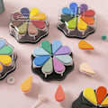 Miniatyrbilde 2 av 7: 8 Farger Petal Blekkpute for Gummistempler, Vaskbar Regnbue Stempelpute, Fargede Håndverk Blekkputer for Stempling, Kortlaging, Skrapbooking for Papir Tre Stoff 1026
