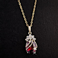 Miniatyrbilde 2 av 5: 18K Gullbelagt Rhinestone Krystall Rød Krystall Anheng Halskjeder Ideer A