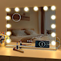 Miniatyrbillede 1 af 5: LED Spejl USB Makeup med Lys 14 Pærer 3 Lysindstillinger