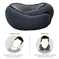 Miniatyrbillede 4 af 5: Memory Foam Rejse Nakkepude 360 Graders Støtte U-Formet Flyvemaskinepude med Justerbar Lukketap Nap Pude Navy Blue