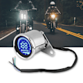 Miniatyrbild 2 av 5: Universal Motorcykel Digital LED LCD Odometer Hastighetsmätare Tacho Silver