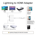 Pikkukuva 3 / 8: Lightning HDMI -kaapeli iPhone Hub -sovitin 1080p digitaalinen AV-sovitin