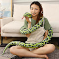 Miniatyrbillede 1 af 5: 1 stk 200cm/300cm Kæmpe Slanger Plys Legetøj Simulation Lang Gylden Python Udstoppede Slange Plys Børn Drenge Gave Boligindretning red green 160cm