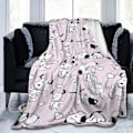 Miniatyrbillede 1 af 4: Snoopy Flannel Tæppe Super Blødt Flannel Fleece Tæppe Fluffy Varmt Tæppe Til Seng, Sofa, Flere Størrelser Til Voksne Børn Teenagere Velmatchet B 50x40in 125x100cm