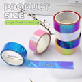 Miniatyrbillede 2 af 5: Rolls Holografisk Tape 5M/196.8 Tommer Blandet Farvesæt Dekorativ Tape Prismatisk Glitter Tape Buer til DIY Kunsthåndværk Dekoration (6 Stk)