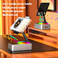 Pikkukuva 3 / 5: 3-in-1 Bluetooth Audio Power -puhelinpidike, matkapuhelinjalusta langattomalla kaiuttimella, 100% uusi Black