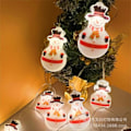 Miniatyrbillede 1 af 3: 1 stk 1,5 m lyskæde juledekoration julemandsform gave natlys lyskæde uden batterier til stue Black Hat Snowman