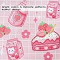 Miniatyrbillede 2 af 6: Kawaii Gaming Mousepad til Skrivebord, Udvidet Stor Kat Jordbær Mælk Mousepad, Pink Mousepad XL, Sød Mousepad Anime