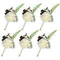 Miniatyrbild 1 av 4: Blomsterfoam Corsage Bröllopsblommor För Bröllop (Vit, 6-pack)
