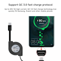 Miniatyrbillede 8 af 9: PD 60W USB C Udtrækkeligt Datakabel, til Macbook Hurtig Opladningskabel til Type C Mobiltelefon Switch
