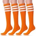 Miniatyrbillede 1 af 5: 4-pak Kvinders Knæhøje Strømper Casual Tube Strømper Orange white