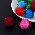 Miniatyrbilde 3 av 5: 100 stk 30 mm Mini Fluffy Soft Pom Poms Pompoms Glitter Ball Håndlagde Barneleker DI