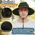Miniatyrbilde 5 av 6: Unisex Solhatt, Vanntett Bredbremmet Bøttehatt Pakkbar Booniehatt for Fiske, Fotturer, Hagearbeid, Safari, Strand Army Green