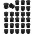 Runda möbelbenskydd - Förpackning med 28 - Svart PE-plast - Halkskydd 14 mm