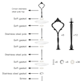 Miniatyrbillede 2 af 5: 9 Sæt Kage Stativ Hardware Kit Lagdelt Bakke Hardware Beslag til Kage Stativ, 3 Lag Kage Stativ Beslag