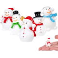 Pikkukuva 1 / 8: 5 kpl Mini Lumikkohahmoja Joulu Miniatyyri Lumikko Hartsi Lumikko Hatulla käsitöihin DIY Joulujuhliin