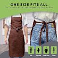 Miniatyrbilde 4 av 7: Enkel Unisex Kokk Arbeids DIY Forkle med Dobbel Lommer Brown