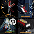 Miniatyrbilde 2 av 6: LED Magnetisk Lommelykt, Bærbar Sammenleggbar Inspeksjonslampe Oppladbar Arbeidslampe, 360° Roterende Henger og 270° Sammenleggbar Magnetisk Base Super Sterk