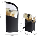 Miniatyrbillede 2 af 6: 1 stk Sort Rejsemakeupbørsteholder, Blyant Pen Etui Organizer Taske Kosmetik Lynlås Pung Bærbar Vandafvisende Støvfri