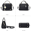 Miniatyrbillede 4 af 5: Lille Crossbody Taske til Kvinder, Håndtasker med Top Håndtag, Søde PU Læder Skuldertasker, Messenger Tasker til Piger, Dametasker med Blomstervedhæng