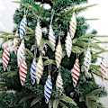 Miniatyrbilde 4 av 5: Sett med 6 Juletrpynt, Juletrpynt, Tilbehør, Malte Spiraltråder, Julekuler, (6 Champagne)