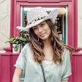 Miniatyrbild 2 av 6: Dam Sommar Halm Cowboy Cowgirl Hatt Solhattar Bred Brätte Strand Semester Halmhatt med Skalband White