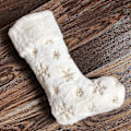 Miniatyrbilde 4 av 4: 2 par Gull Julestrømper Fuskepels Gull Stor Snøfnugg Julestrømpe for Juletrepynt Ornamenter - Gull
