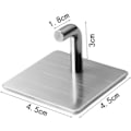Miniatyrbild 2 av 5: 4 st självhäftande krokar, kraftiga handdukskrokar för vägg, rostfria klädkrokar för dörrar, badrum, kök, toalett silver