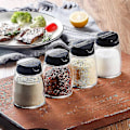 Miniatyrbild 2 av 5: 4 st Dubbla Lock Kryddströare Glasflaskor Kryddströare Sikt Barbecue Kryddburkar Salt And-Yvan Apricot