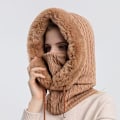 Miniatyrbillede 1 af 5: 2 i 1 Hue til Kvinder Vinter Varmt Hue Halsklæde Vinter Bold Hat Khaki