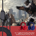 Miniatyrbilde 4 av 5: 2M Aux-ledning Erstatning for GPRO X G233 G433 Headset Audio Aux-ledning 3.5mm Red